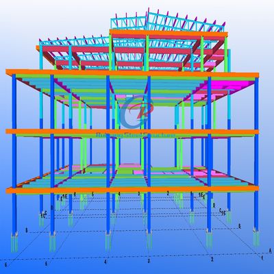 Modernes mehrstöckiges Stahlgebäude, individuell gestaltetes Stahlstadion