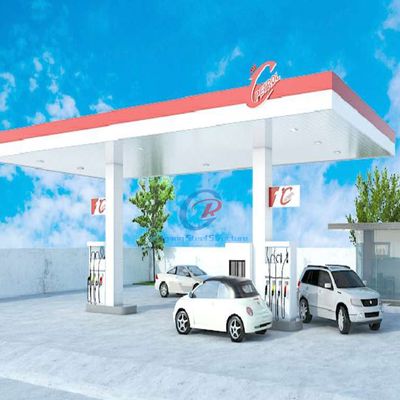Moderne Stahlkonstruktion Tankstelle Vorgefertigte Stahlraumgitter