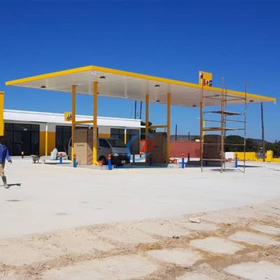 Energieeffiziente Stahlkonstruktion Tankstelle, Industrie-Metalldachschuppen