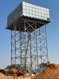 HDG galvanisierte Stahlplatten verschraubt montiert 30000 Liter Wassertank auf dem Turm steht