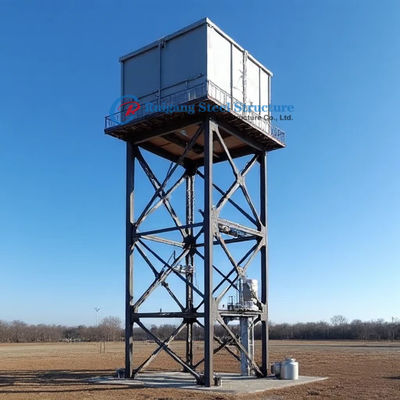 Galvanisierung Stahl HDG Wassertank mit Stahl Wasserturm Tank Stand Industrie Technisches 3D-Modell Design