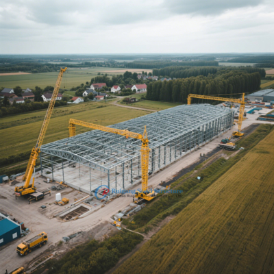 Hochwertiges, kundenspezifisches PEB-Stahlstrukturgebäude für Fabriken mit isolierten Paneelen und Wandleuchten