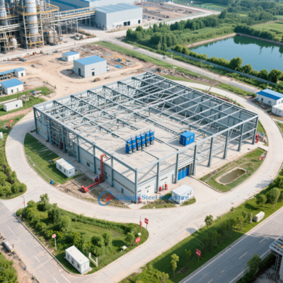 Vorgefertigte PEB-Stahlkonstruktionswerkstatt mit großer Spannweite für industrielle Verwendung mit Kran und Lüftung