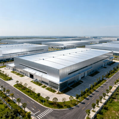 Stahlrahmen-Fertigbauweise, verzinktes Baumaterial, Werkstatt, Lagerhalle